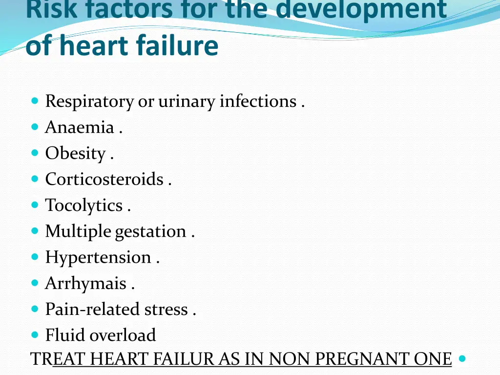 risk factors for the development of heart failure