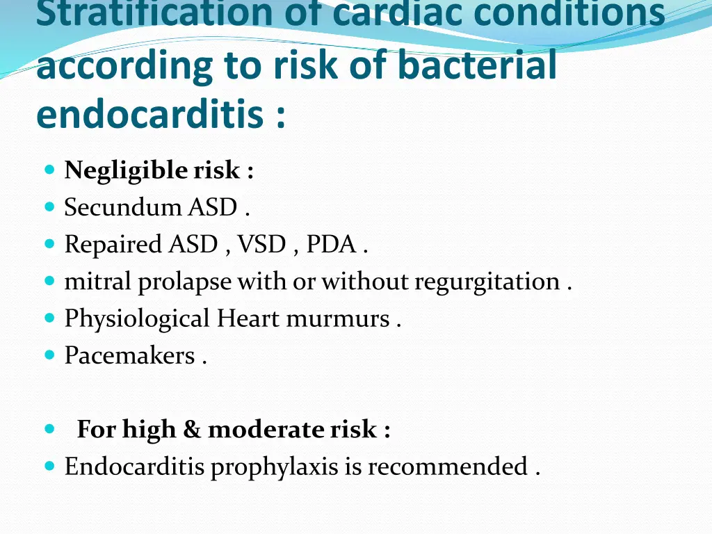 stratification of cardiac conditions according