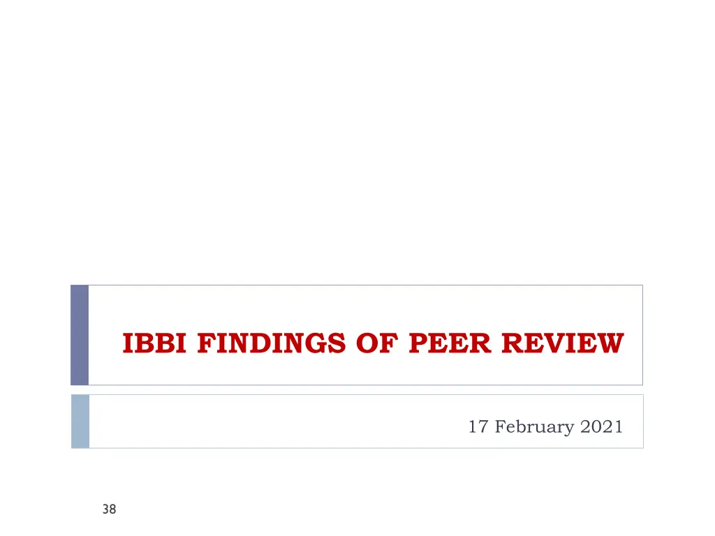 ibbi findings of peer review 1