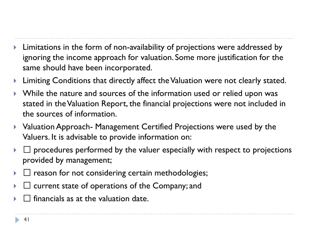 limitations in the form of non availability