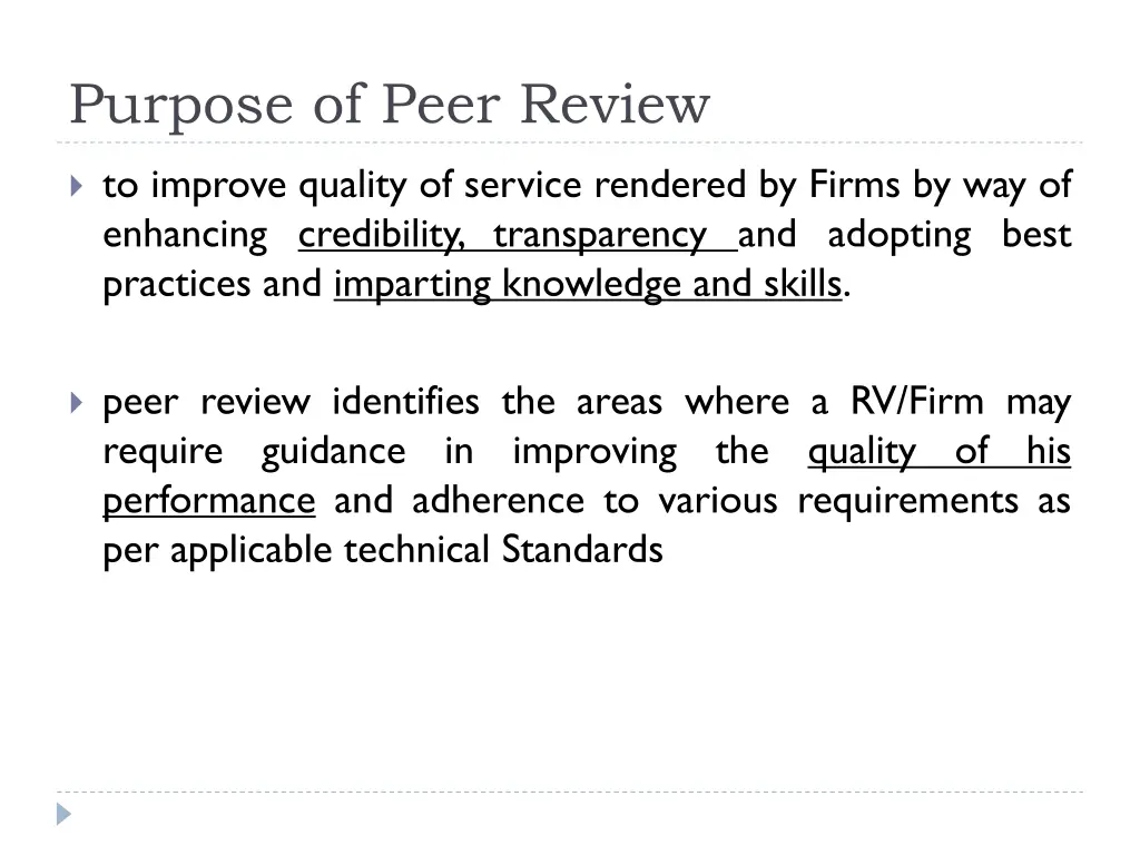 purpose of peer review