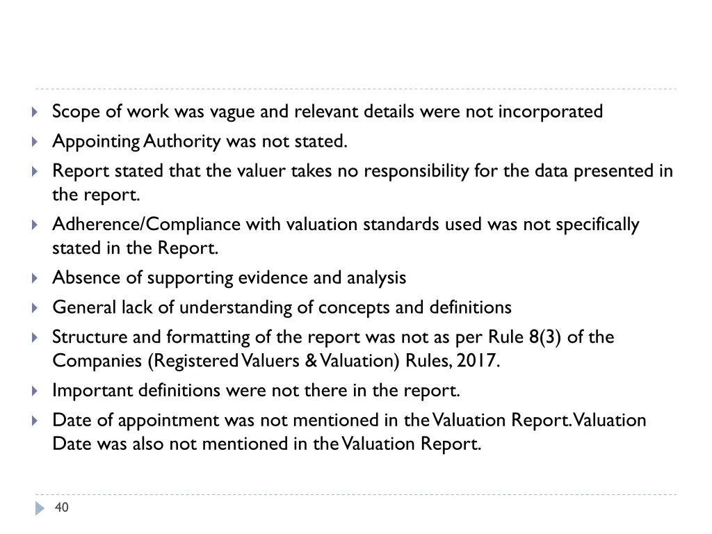 scope of work was vague and relevant details were