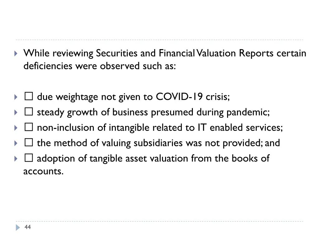 while reviewing securities and financial