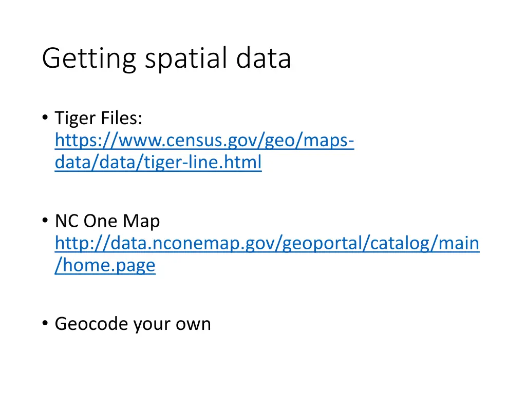 getting spatial data