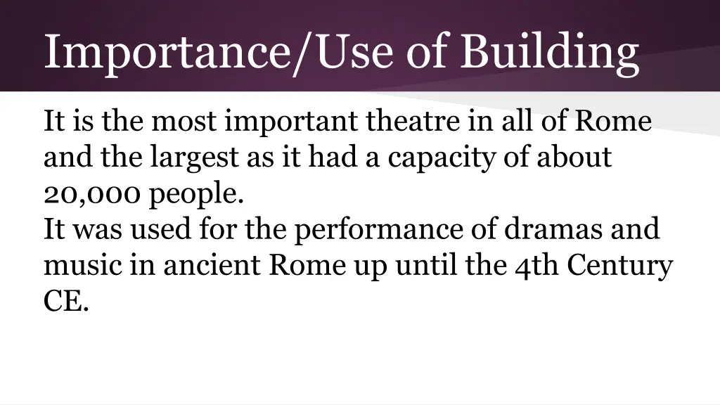 importance use of building