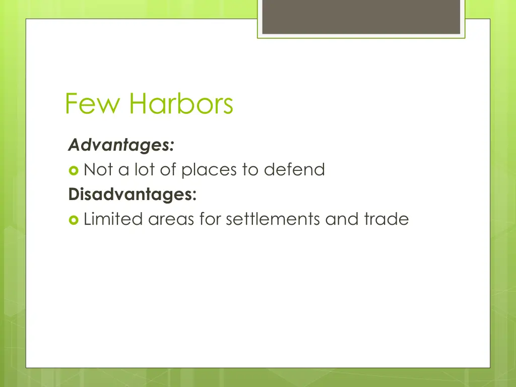 few harbors