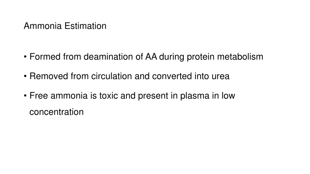ammonia estimation