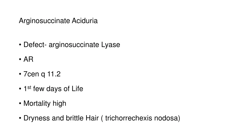 arginosuccinate aciduria
