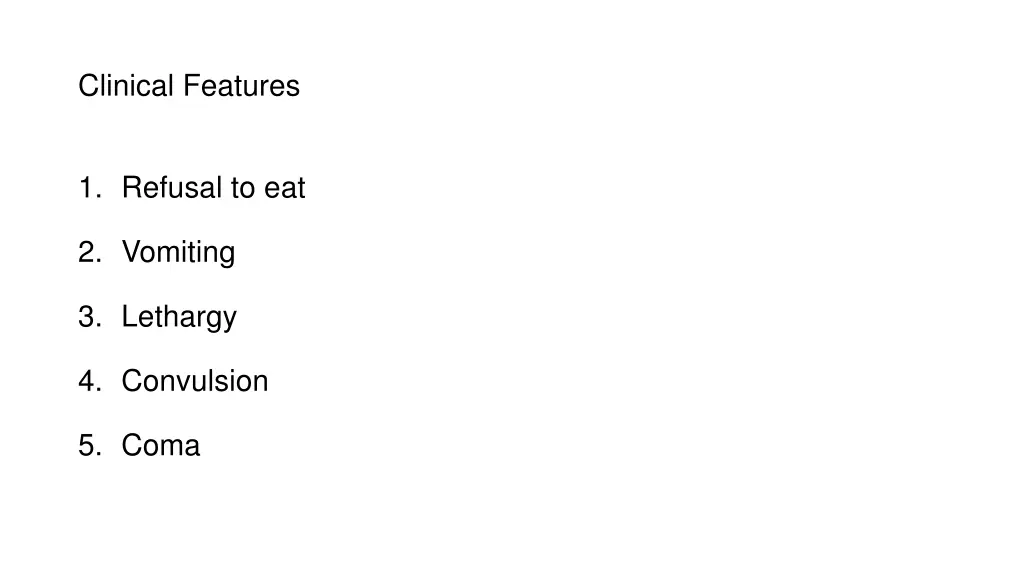 clinical features