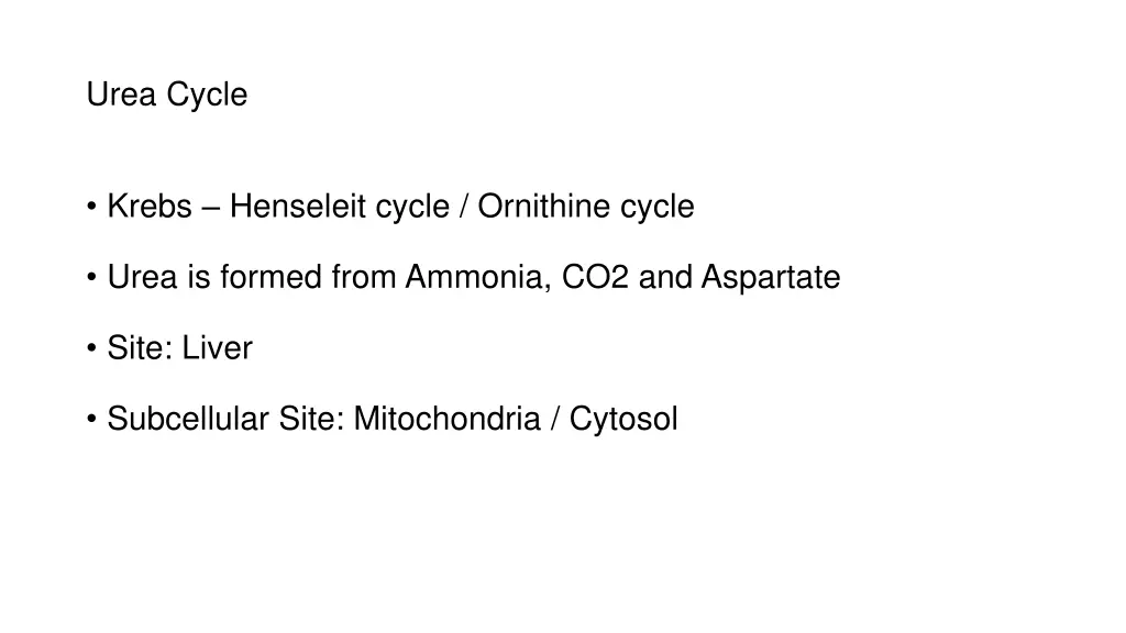 urea cycle
