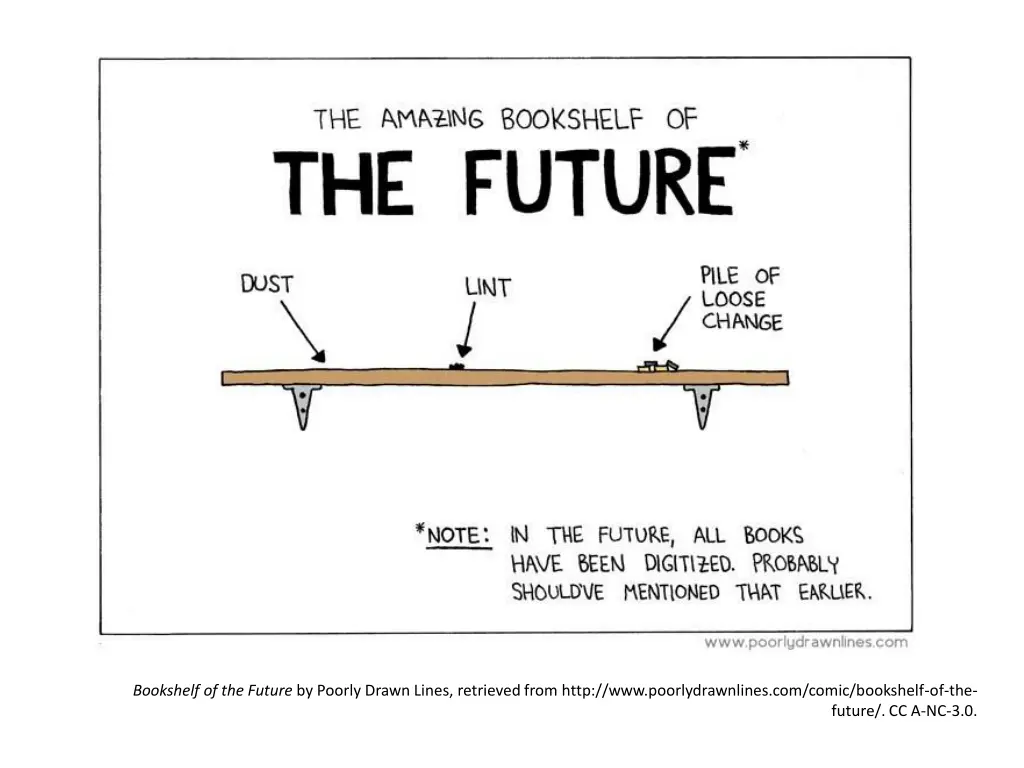 bookshelf of the future by poorly drawn lines