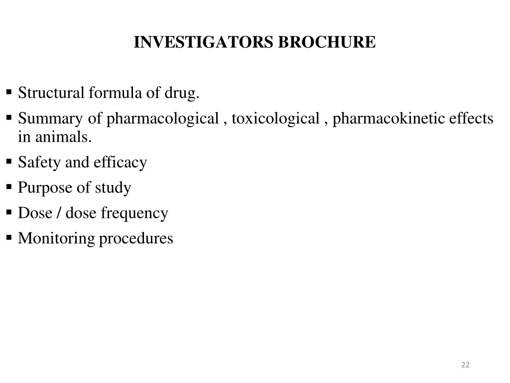 investigators brochure