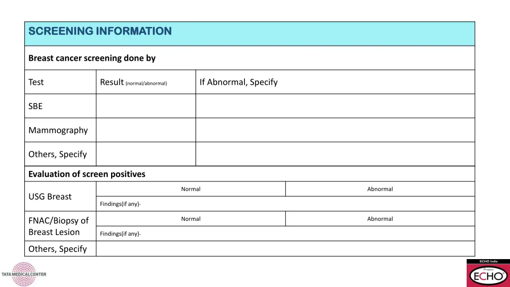 screening information screening information 1