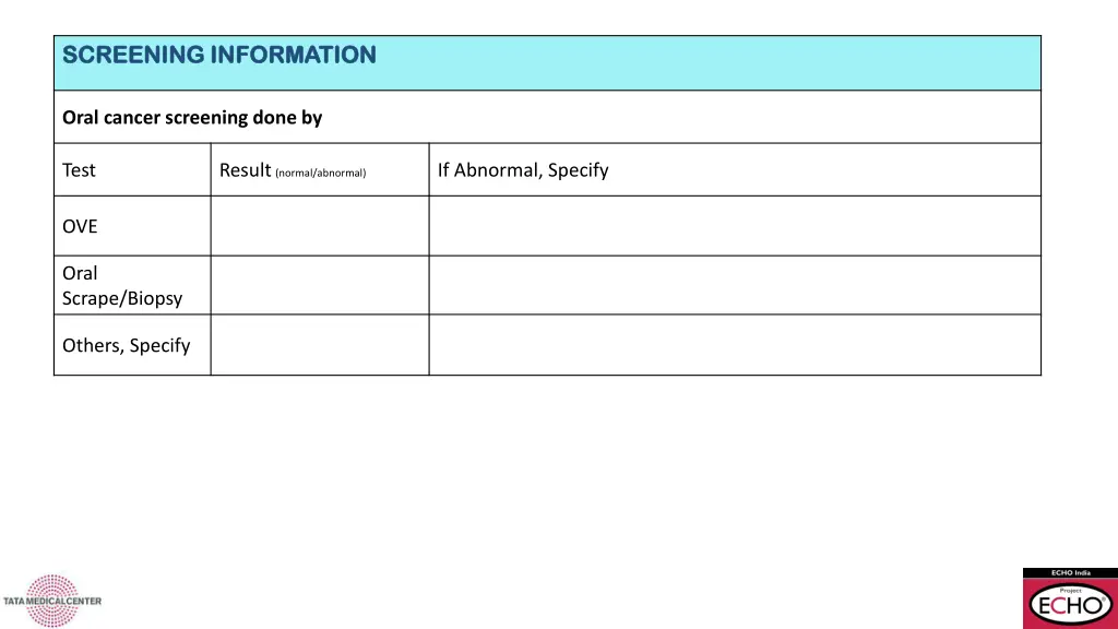 screening information screening information 2