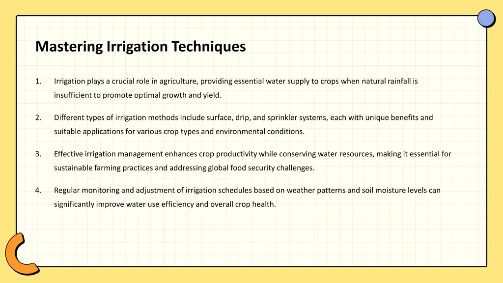 mastering irrigation techniques