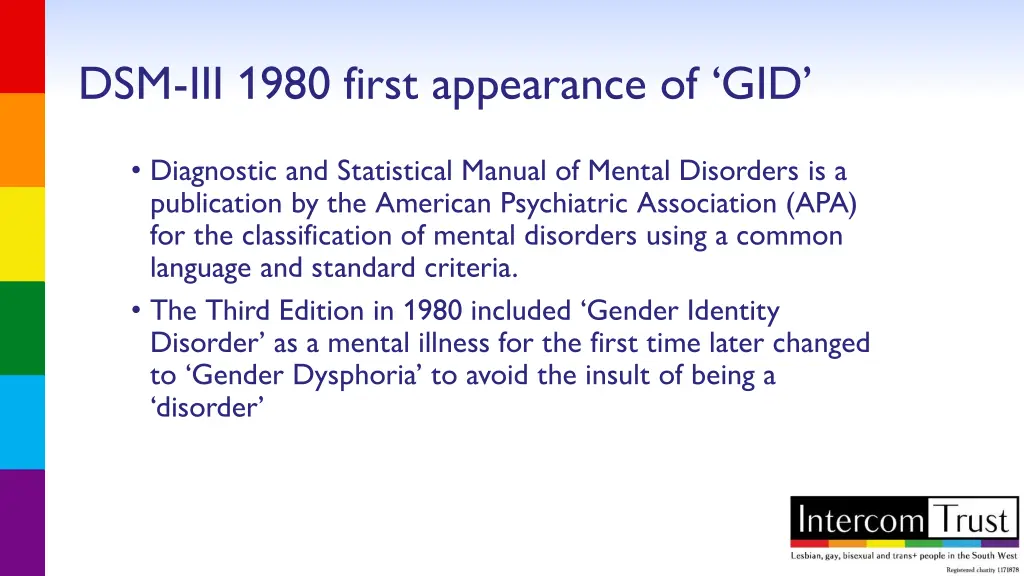 dsm iii 1980 first appearance of gid