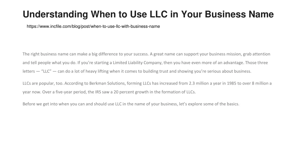 understanding when to use llc in your business