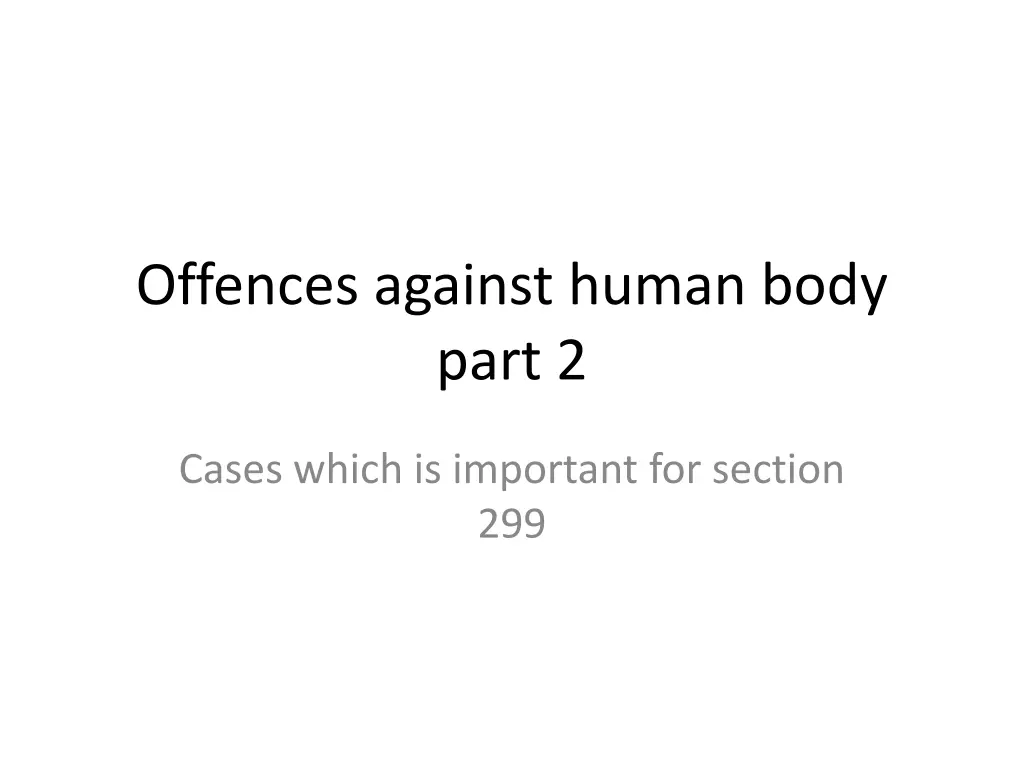 offences against human body part 2