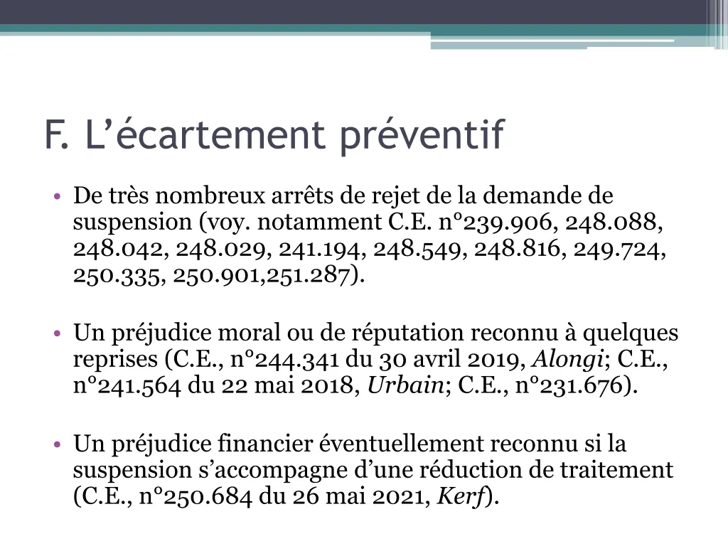 f l cartement pr ventif