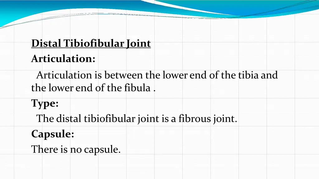 distal tibiofibular joint articulation