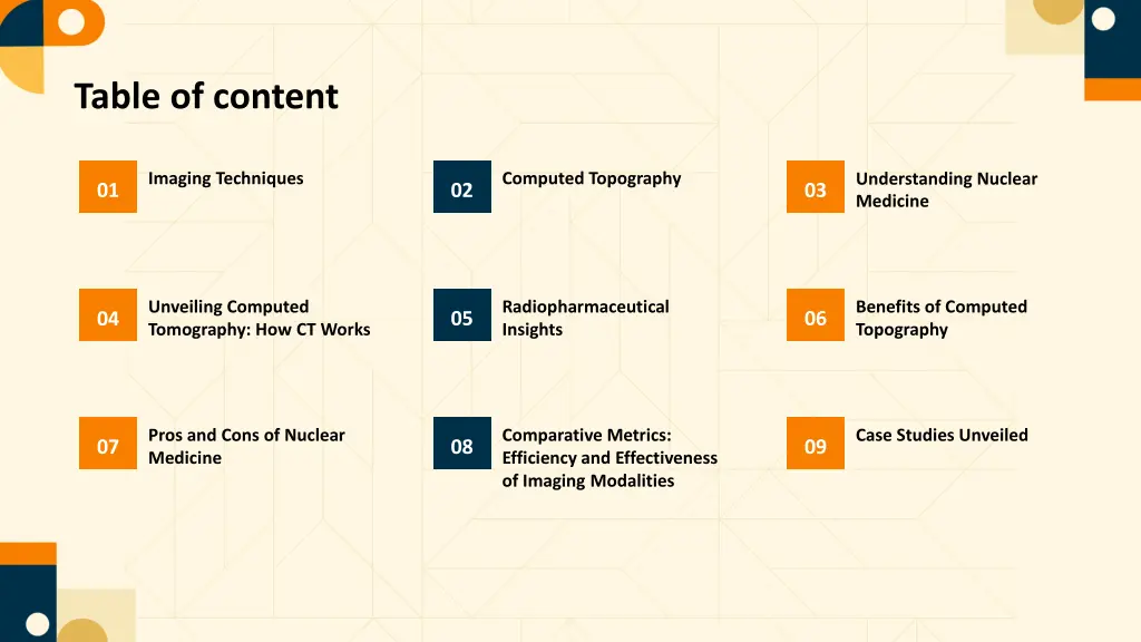 table of content