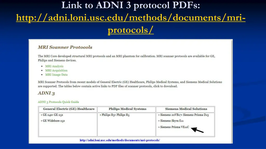 link to adni 3 protocol pdfs http adni loni