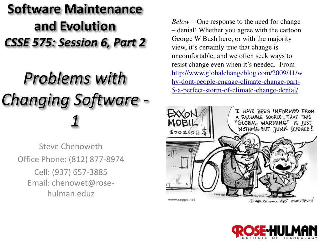 software maintenance and evolution csse