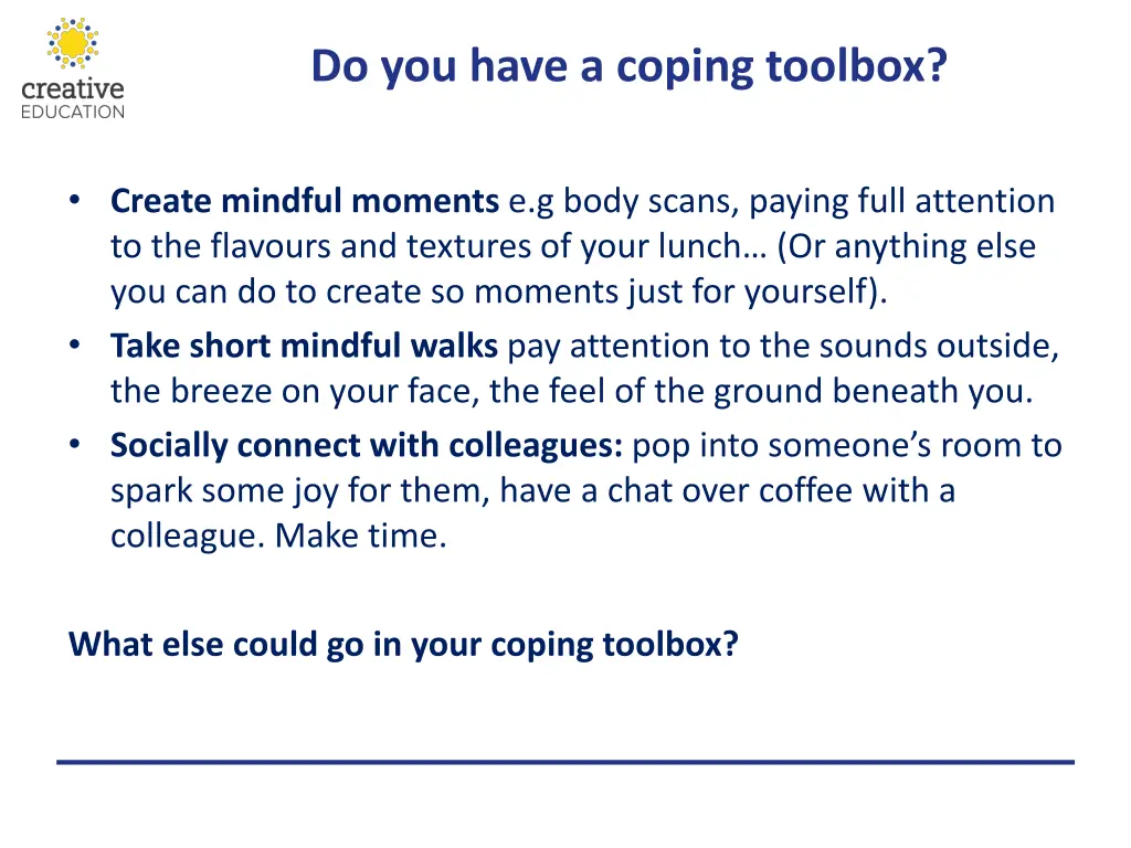 do you have a coping toolbox