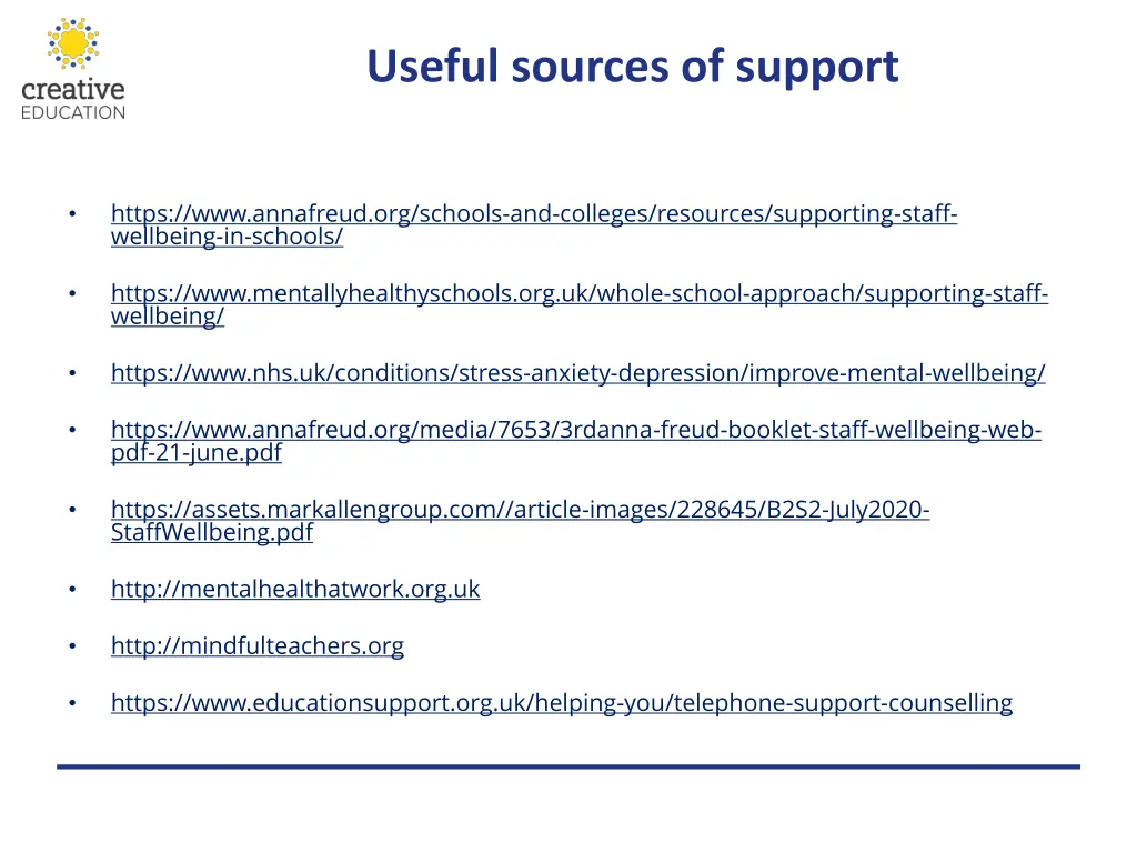 useful sources of support