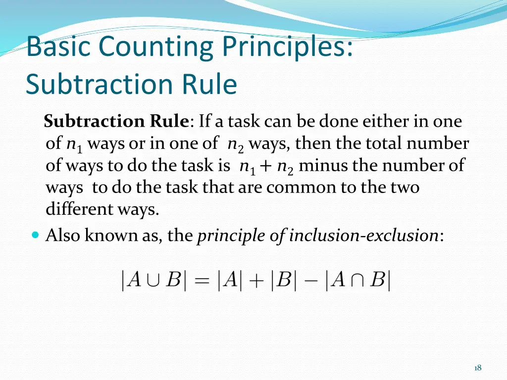basic counting principles subtraction rule