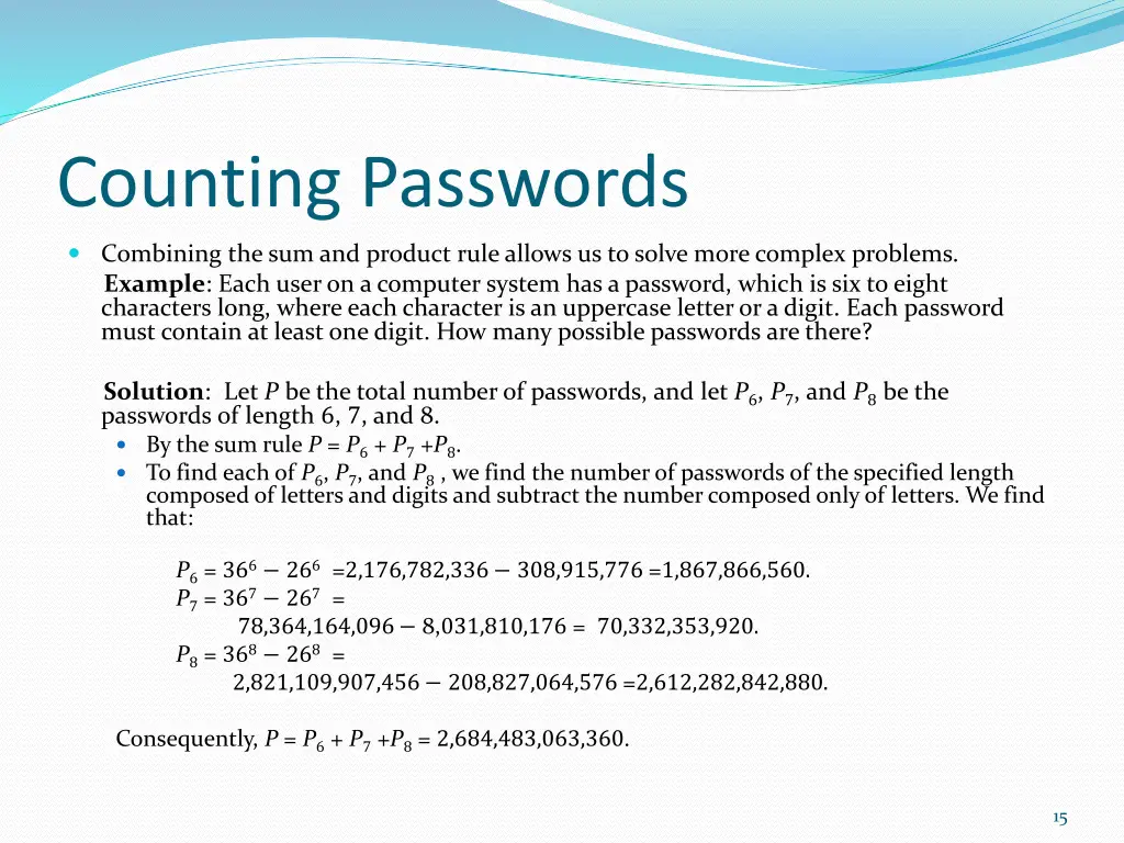 counting passwords