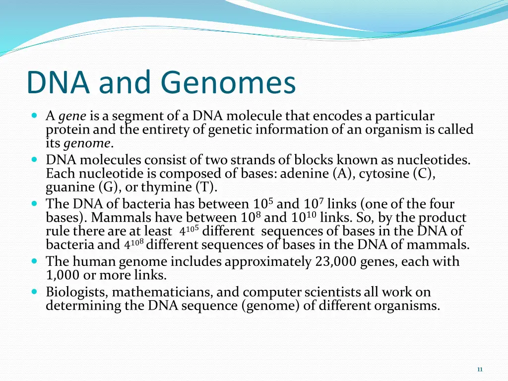dna and genomes