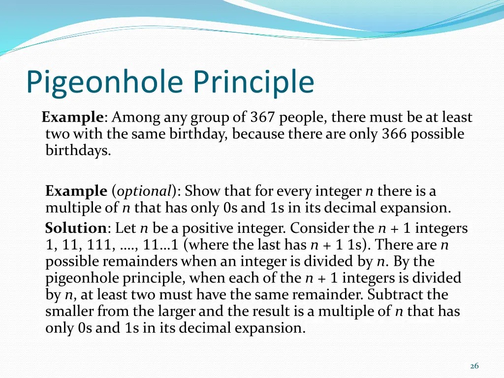 pigeonhole principle