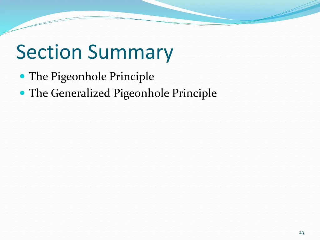section summary 1