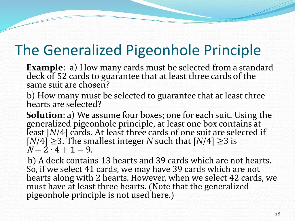 the generalized pigeonhole principle example