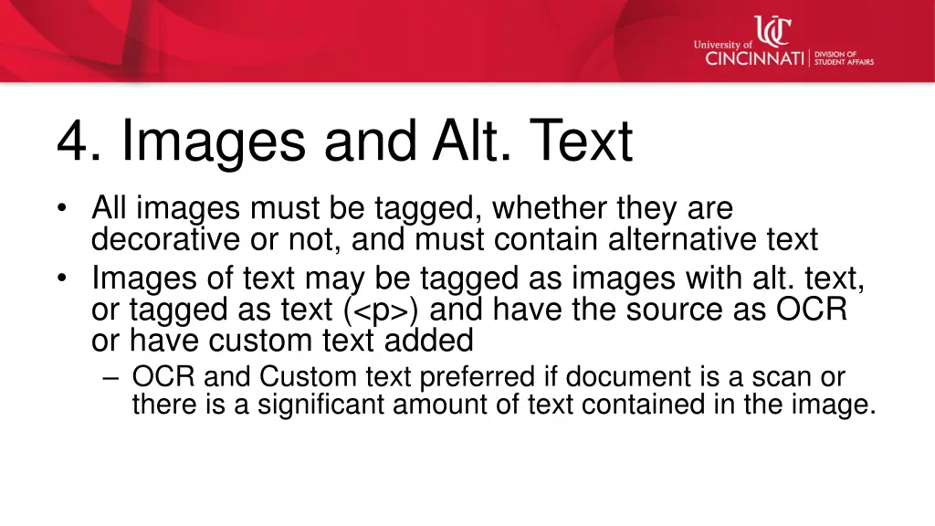 4 images and alt text all images must be tagged