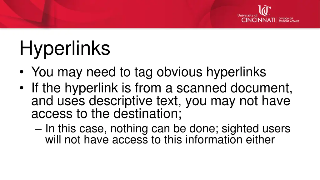 hyperlinks you may need to tag obvious hyperlinks