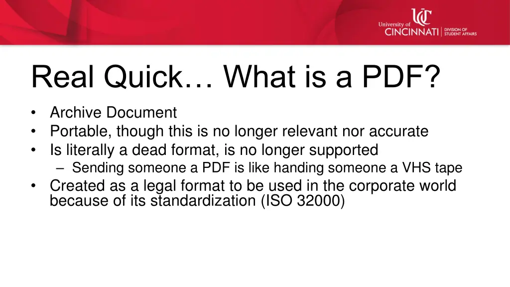 real quick what is a pdf
