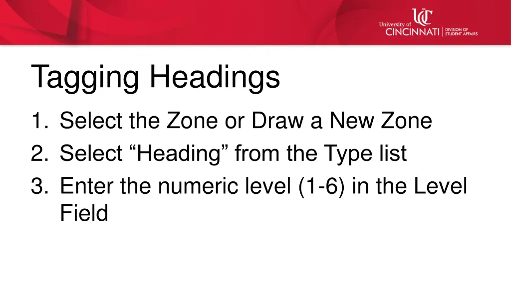 tagging headings