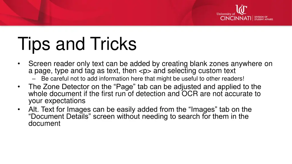 tips and tricks