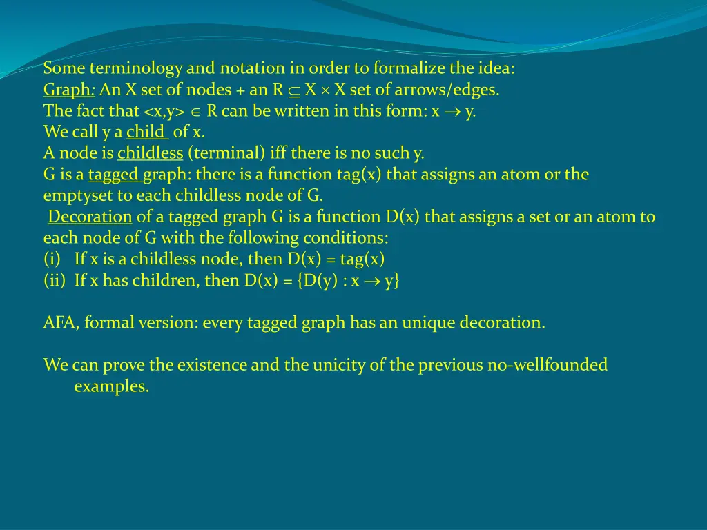 some terminology and notation in order
