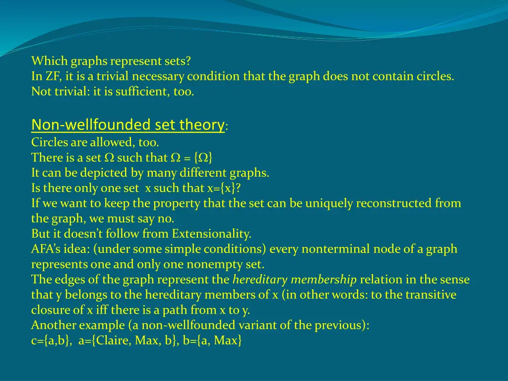which graphs represent sets in zf it is a trivial
