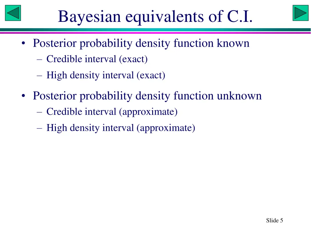 bayesian equivalents of c i