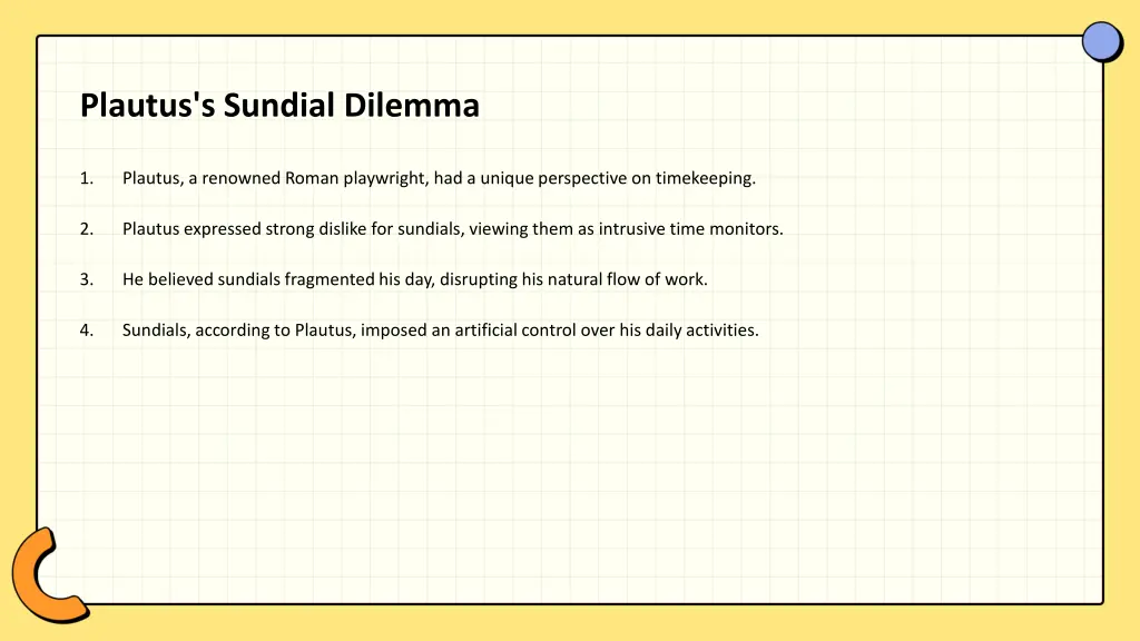 plautus s sundial dilemma