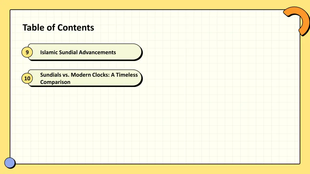 table of contents 1