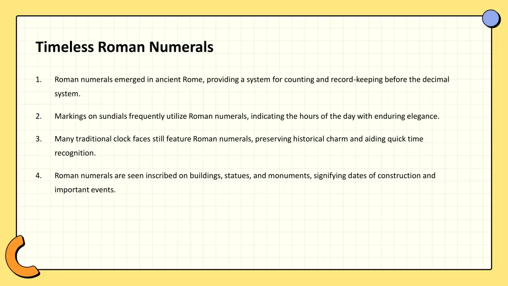timeless roman numerals