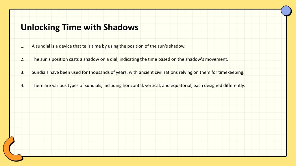 unlocking time with shadows
