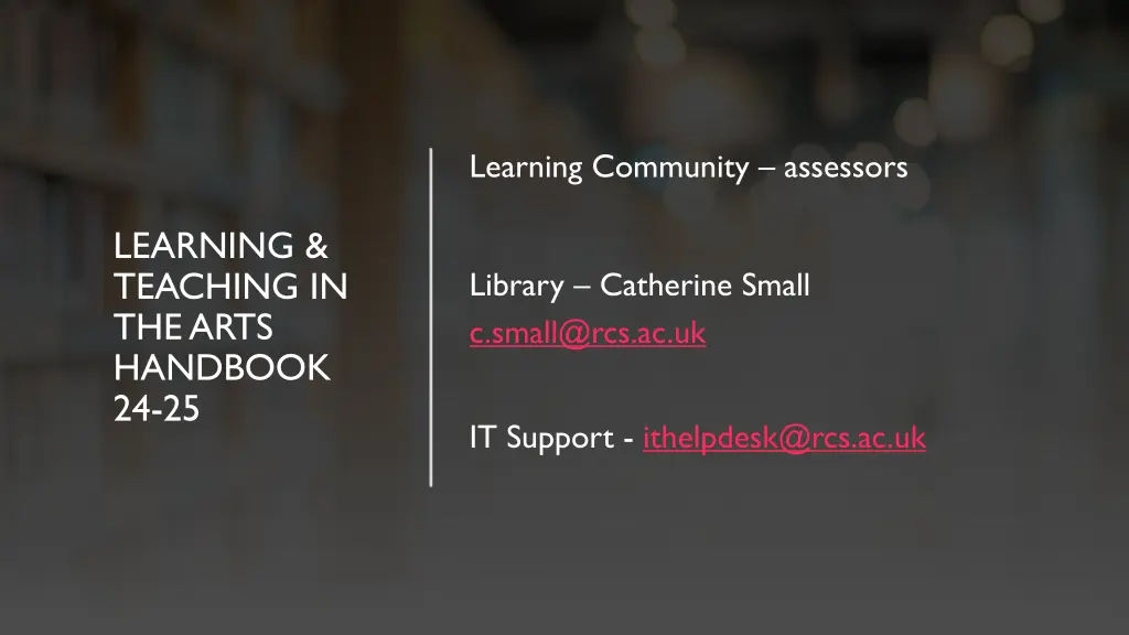 learning community assessors