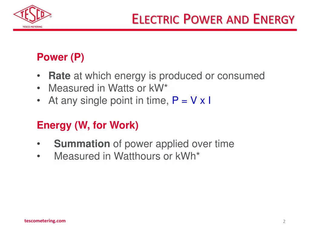 e lectric p ower and e nergy