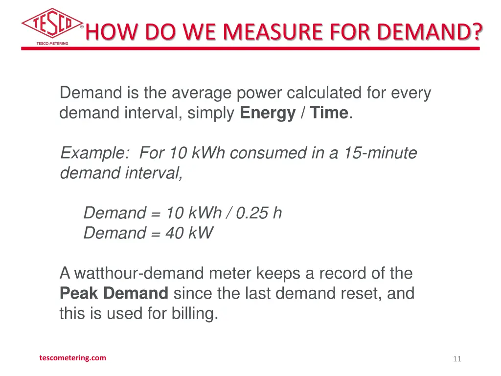 how do we measure for demand